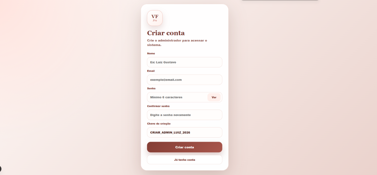 VendaFácil - Criar conta